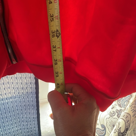 Red 4XL Big and tall zipper sweatshirt pocketed hoodie dress pajamas - Picture 2 of 4